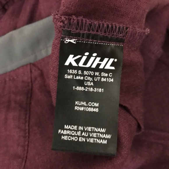 Kuhl Fresco V-Neck Sleeveless Jumpsuit Size XS Cropped Length Tie Waist Burgundy - Picture 10 of 11